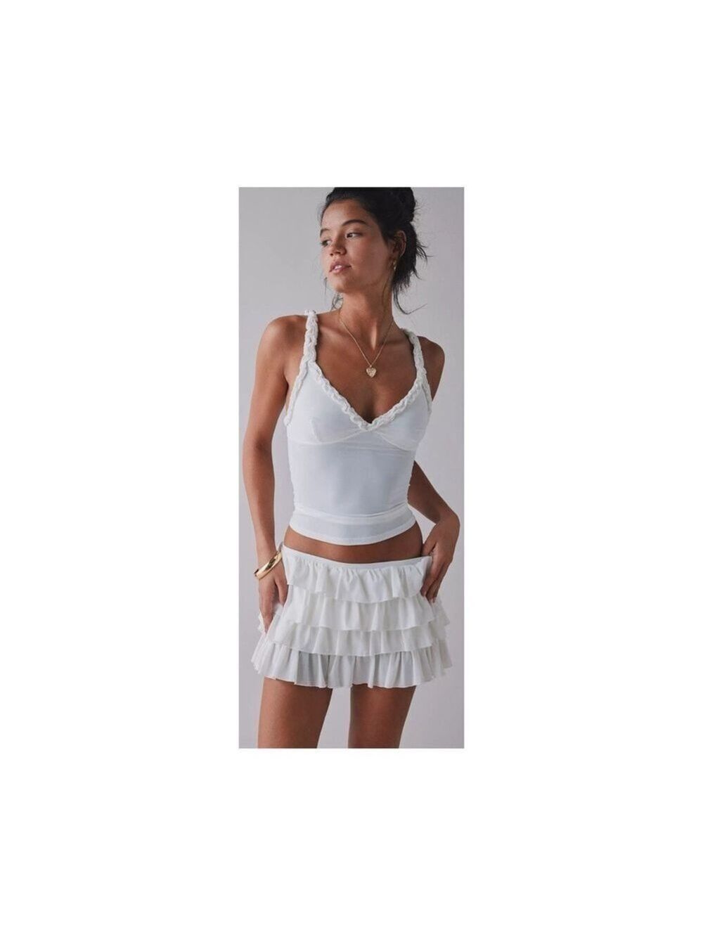 NWT UO Out From Under Cammy Ruffle Micro Skort